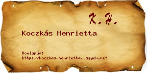 Koczkás Henrietta névjegykártya